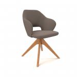 Jude single seater lounge chair with pyramid oak legs - present grey JUD03-PG