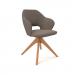 Jude single seater lounge chair with pyramid oak legs - present grey