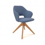 Jude single seater lounge chair with pyramid oak legs - range blue JUD03-RB