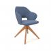 Jude single seater lounge chair with pyramid oak legs - range blue JUD03-RB