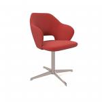 Jude single seater lounge chair with chrome 4 star base - extent red JUD05-ER
