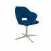 Jude single seater lounge chair with chrome 4 star base - maturity blue