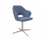 Jude single seater lounge chair with chrome 4 star base - range blue JUD05-RB