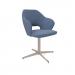 Jude single seater lounge chair with chrome 4 star base - range blue