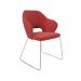 Jude single seater lounge chair with chrome sleigh frame - extent red
