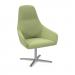 Juna fully upholstered high back lounge chair with 4 star aluminium swivel base with auto return - endurance green