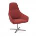 Juna fully upholstered high back lounge chair with 4 star aluminium swivel base with auto return - extent red