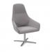 Juna fully upholstered high back lounge chair with 4 star aluminium swivel base with auto return - forecast grey