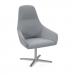 Juna fully upholstered high back lounge chair with 4 star aluminium swivel base with auto return - late grey
