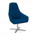 Juna fully upholstered high back lounge chair with 4 star aluminium swivel base with auto return - maturity blue