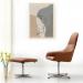 Juna fully upholstered high back lounge chair with 4 oak wooden legs - late grey
