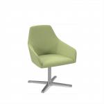 Juna fully upholstered medium back lounge chair with 4 star aluminium swivel base with auto return - endurance green JUN02-AR-EN