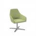 Juna fully upholstered medium back lounge chair with 4 star aluminium swivel base with auto return - endurance green