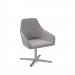 Juna fully upholstered medium back lounge chair with 4 star aluminium swivel base with auto return - forecast grey