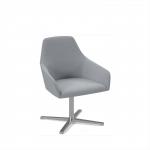 Juna fully upholstered medium back lounge chair with 4 star aluminium swivel base with auto return - late grey JUN02-AR-LG