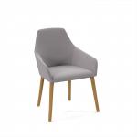 Juna fully upholstered medium back lounge chair with 4 oak wooden legs - forecast grey JUN02-WF-FG