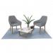Juna fully upholstered medium back lounge chair with 4 oak wooden legs - late grey JUN02-WF-LG