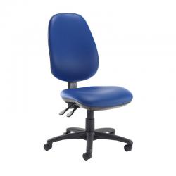 Cheap Stationery Supply of Jota extra high back operator chair with no arms - Ocean Blue vinyl Office Statationery