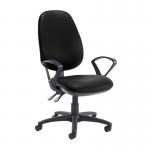 Jota extra high back operator chair with fixed arms - Nero Black vinyl