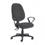 Jota extra high back operator chair with fixed arms - Blizzard Grey