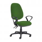 Jota extra high back operator chair with fixed arms - Lombok Green