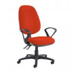 Jota extra high back operator chair with fixed arms - Tortuga Orange