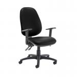 Jota extra high back operator chair with adjustable arms - Nero Black vinyl