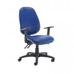 Jota extra high back operator chair with adjustable arms - Ocean Blue vinyl JX44-000-74465