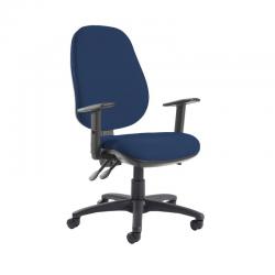 Cheap Stationery Supply of Jota extra high back operator chair with adjustable arms - Costa Blue Office Statationery