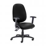 Jota extra high back operator chair with folding arms - Nero Black vinyl JX46-000-00110