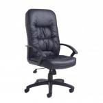 King high back managers chair - black leather faced KNG300T1