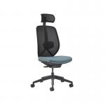 Kura mesh task chair, integrated seat adjustment, lumbar height & depth adjustment, synchronised mechanism, adjustable head rest - made to order KUKH10