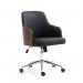 Kyoto oak veneer shell with black PU seat, chrome base and castors KYO100T1-K
