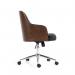 Kyoto oak veneer shell with black PU seat, chrome base and castors KYO100T1-K