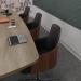 Kyoto oak veneer shell with black PU seat, chrome base and castors KYO100T1-K