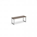Otto benching solution low bench 1050mm wide - silver frame, barcelona walnut top LB1050-S-BW