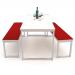 Otto benching solution low bench 1050mm wide - silver frame and white top