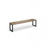 Otto benching solution low bench 1650mm wide - black frame, kendal oak top LB1650-K-KO