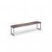 Otto benching solution low bench 1650mm wide - silver frame, barcelona walnut top LB1650-S-BW