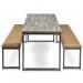 Otto benching solution low bench 1650mm wide - silver frame, barcelona walnut top LB1650-S-BW