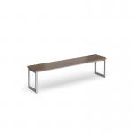 Otto benching solution low bench 1650mm wide - silver frame, barcelona walnut top LB1650-S-BW
