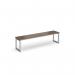 Otto benching solution low bench 1650mm wide - silver frame and barcelona walnut top
