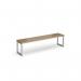 Otto benching solution low bench 1650mm wide - silver frame, kendal oak top LB1650-S-KO