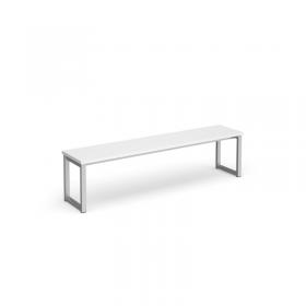 Otto benching solution low bench 1650mm wide - silver frame, white top LB1650-S-WH