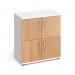 Wooden storage lockers 4 door - white with beech doors LCK4DB