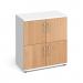 Wooden storage lockers 4 door - white with beech doors LCK4DB