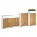 Wooden storage lockers 4 door - white with oak doors LCK4DO