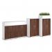 Wooden storage lockers 4 door - white with walnut doors LCK4DW