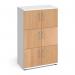 Wooden storage lockers 6 door - white with beech doors LCK6DB