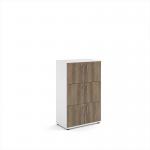 Wooden storage lockers 6 door - white with nebraska oak doors LCK6DNO